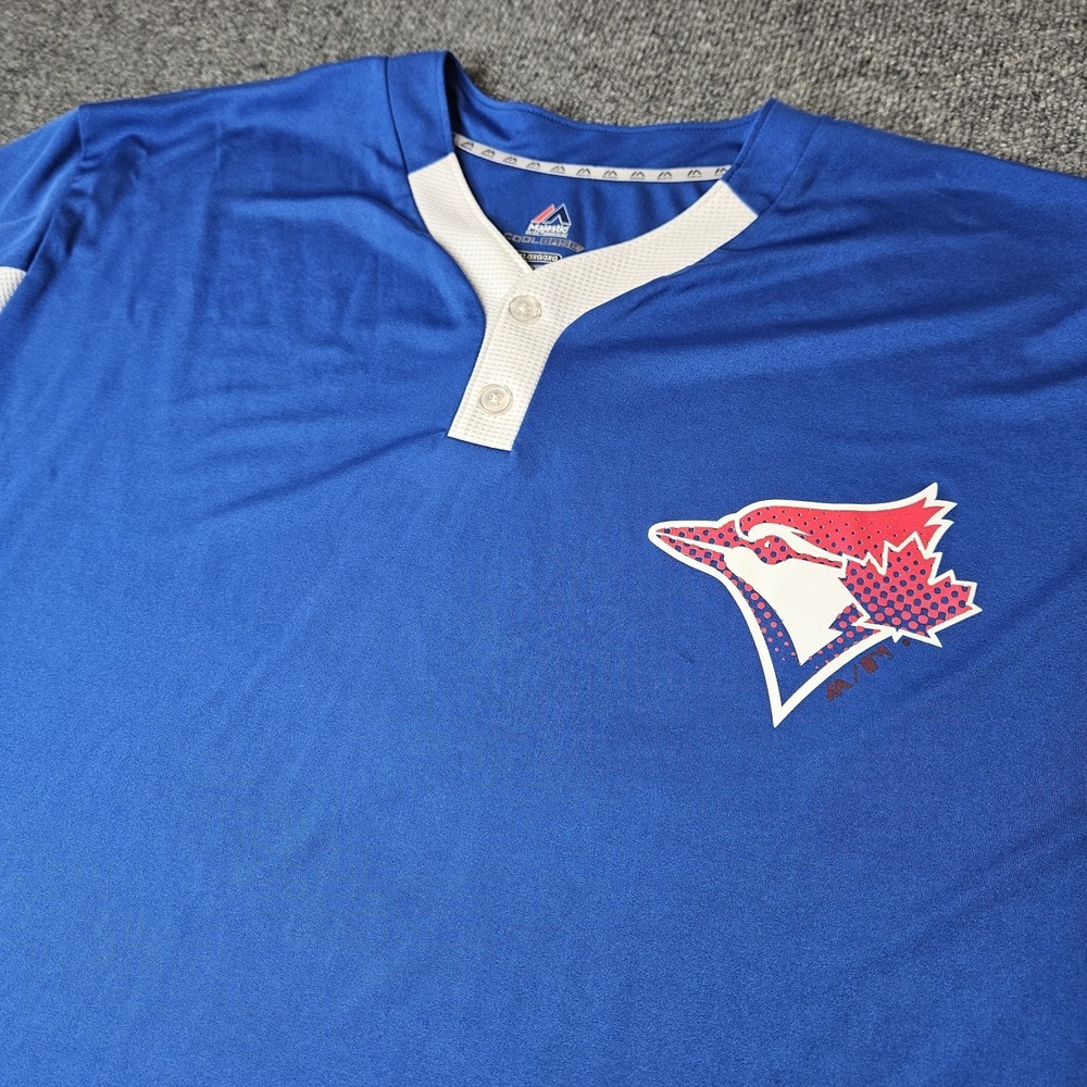 Toronto Blue Jays Majestic Cool Base Practice Jersey Size 3XL Breathable Henley